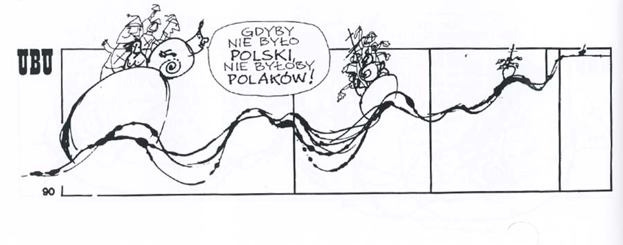 Franciszka Themerson, last drawing from the King Ubu comic book
